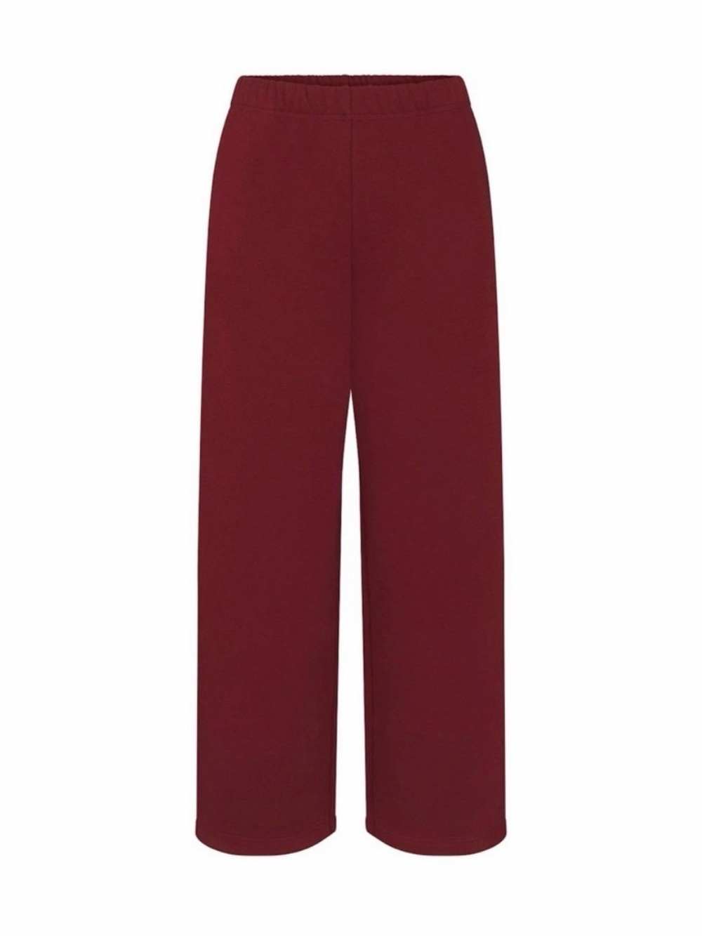 NWT SKIMS Cotton Fleece Straight Leg Pants in Merlot Size Large